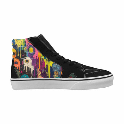 MEN'S Aliens  Camo Melting High Top Canvas Vibrant Chaos Custom Sneakers