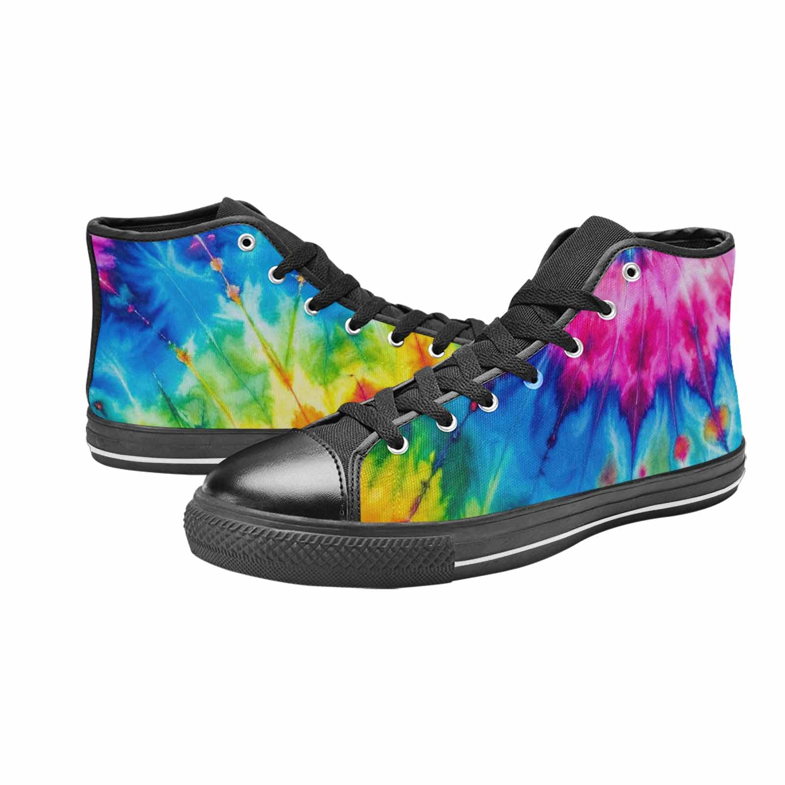 WOMEN'S Tie Dye Acid Wash Color High Top Canvas Dark Academia Sneakers
