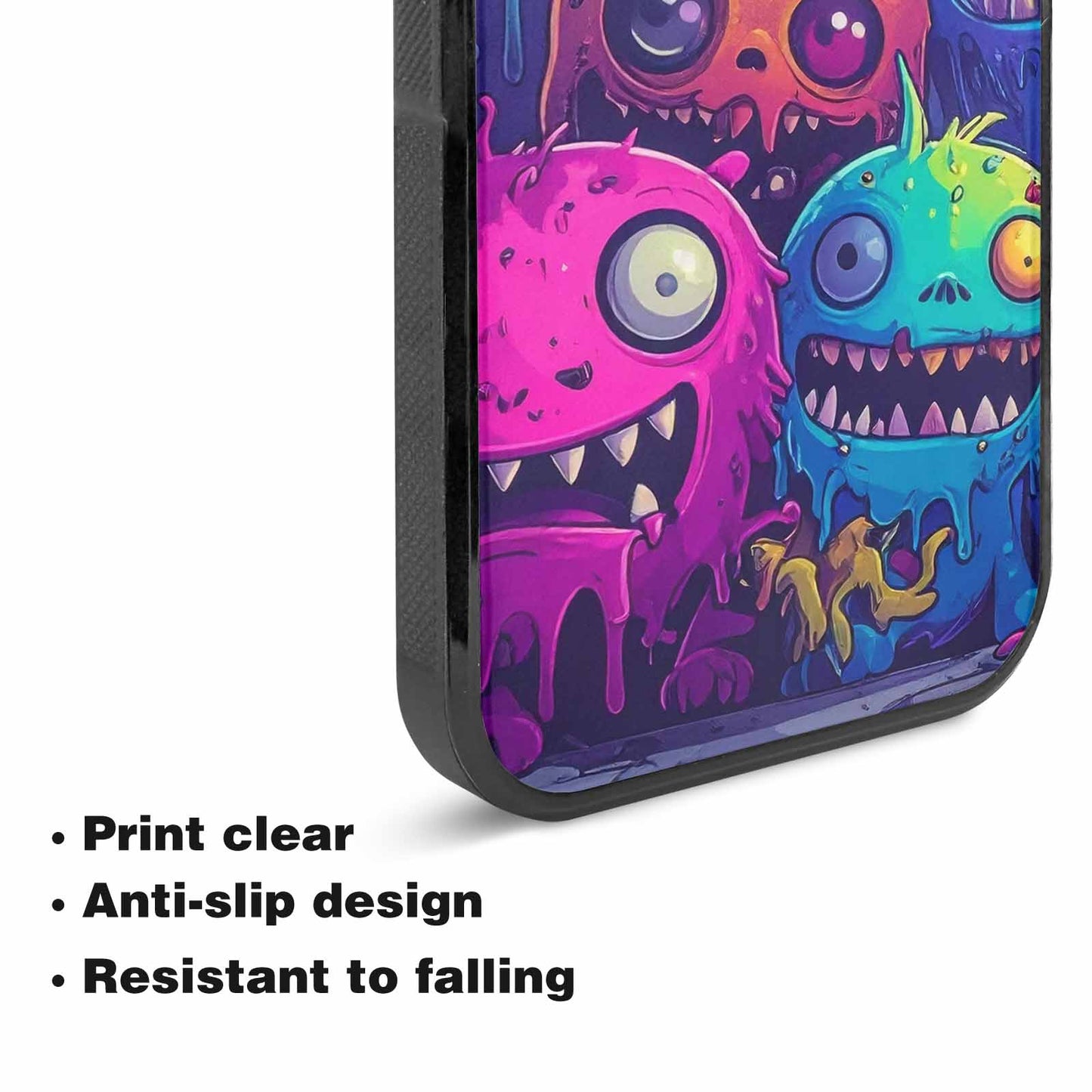 iPhone 15 Case — Overlapping Endlessly No Empty Space Monsters, Custom Made Phone Cover