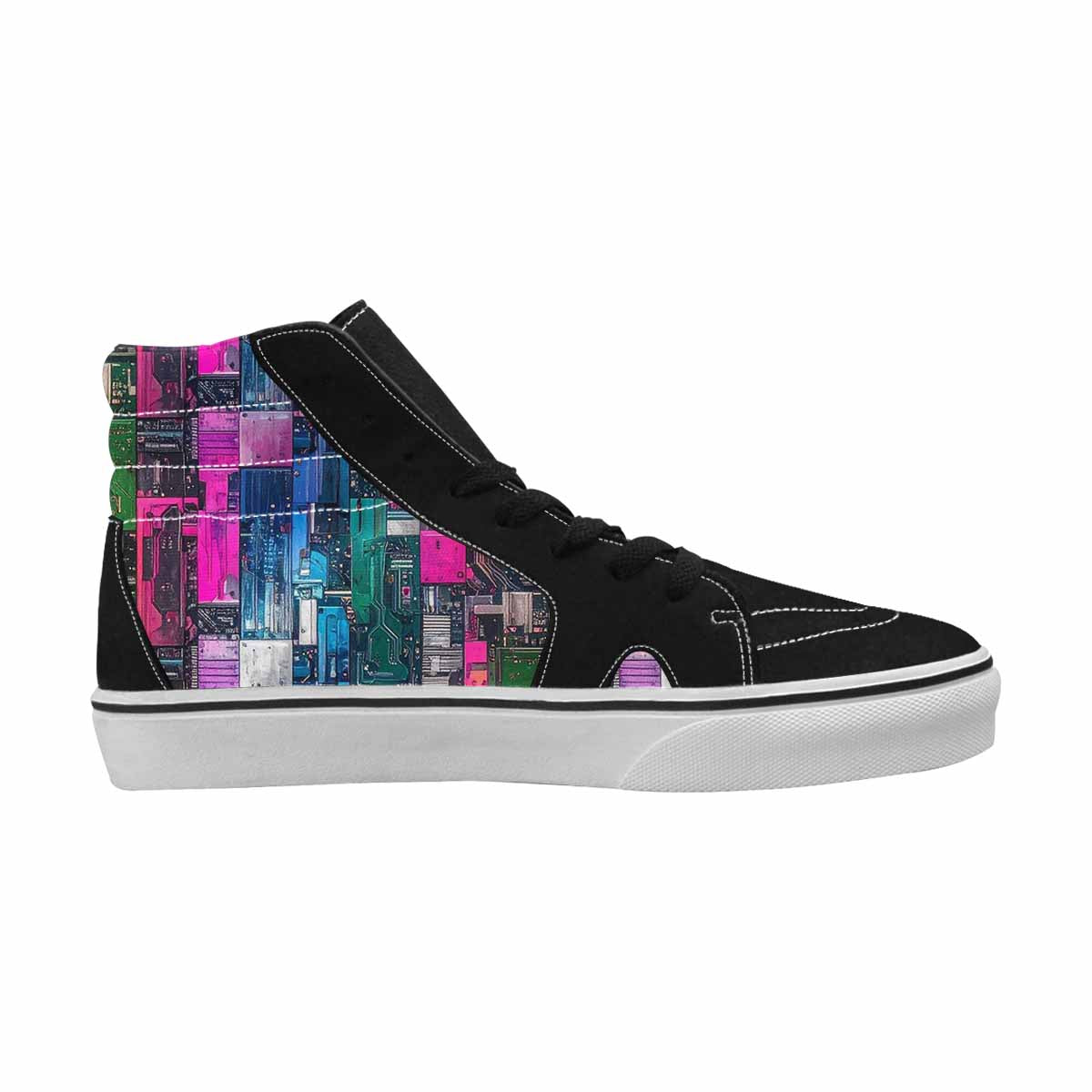 WOMEN'S Asexual Flag Color High Top Canvas Vivid Custom Sneakers
