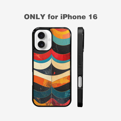 iPhone 16 Case — Retro Wave Scallop Stripe Small Wavy, Customized Protective Case