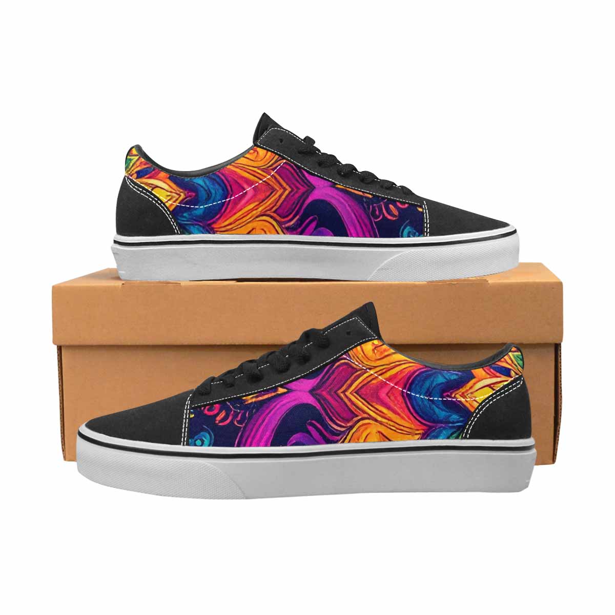 MEN'S Tie Dye Mandala Canvas Lace-Up Cottagecore Custom Sneakers