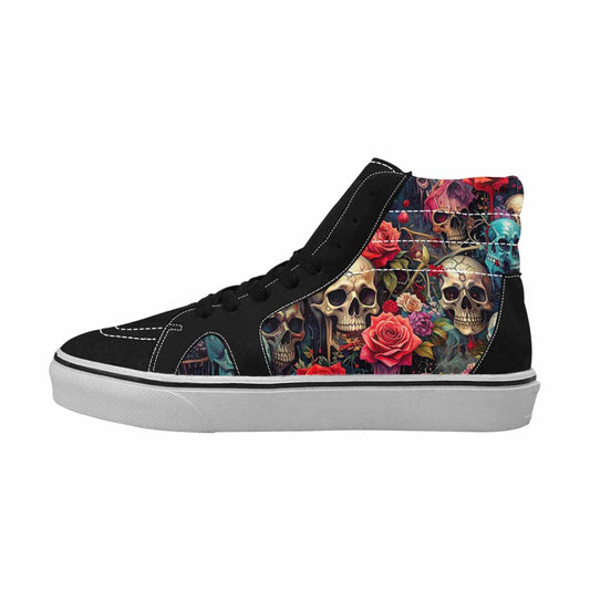 MEN'S Skulls Roses Melting Skulls High Top Canvas Kaleidoscope Sneakers
