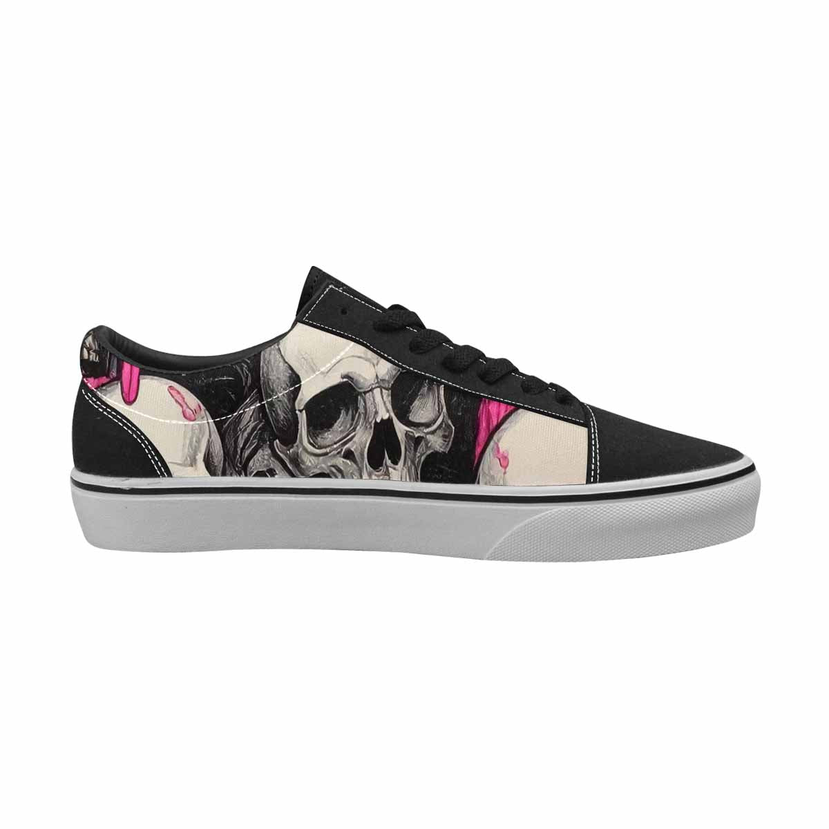 WOMEN'S Rainbow From Skull S Lace-Up Canvas Kaleidoscope Custom Sneakers