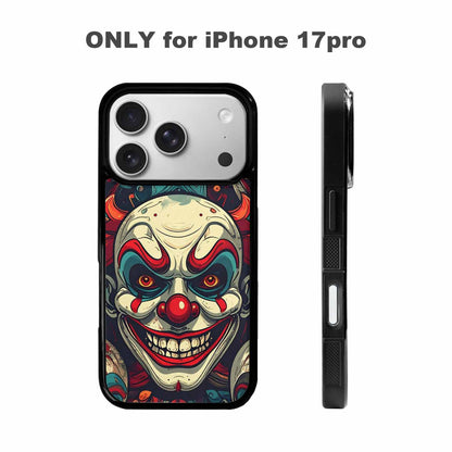 iPhone 17 Pro Case — Evil Circus Heads Faces Overlapping Cartoon, Original Design Phone Case