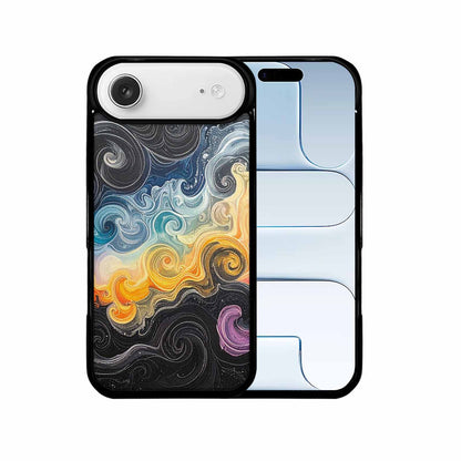 iPhone 17 Air Case — Tie Dye Swirls Black White Tie, Original Design Phone Case