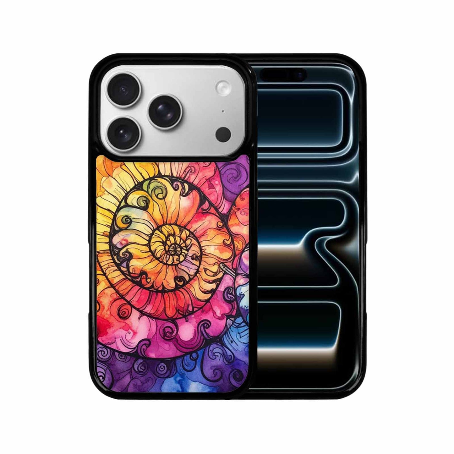 iPhone 17 Pro Case — Tie Dye Swirls Black White Tie, Custom Made Phone Cover