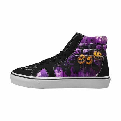 MEN'S Melting Moon Smiley High Top Canvas Cottagecore Custom Sneakers