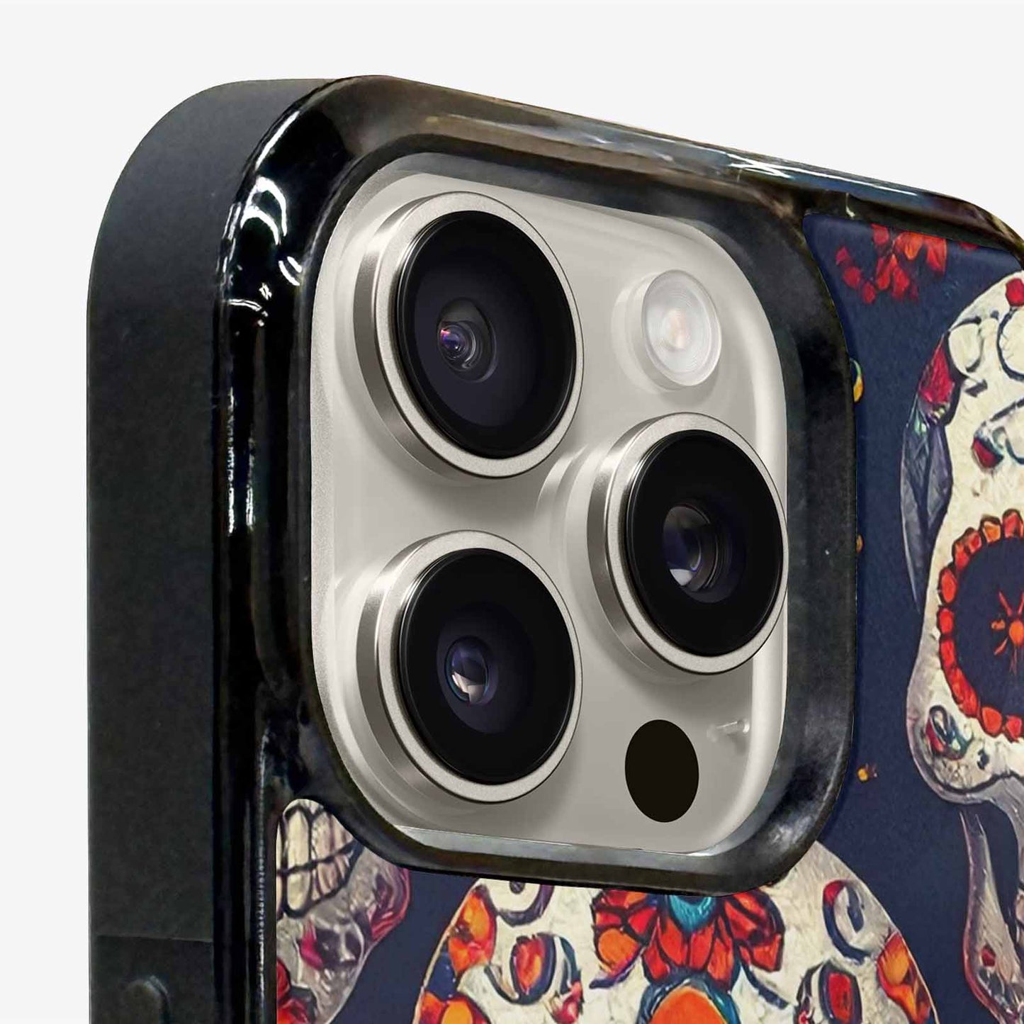 iPhone 15 Pro Max Case — Day Dead Sugar Skull Art 100s, Custom Art Phone Cover