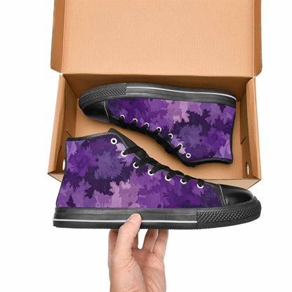 WOMEN'S Military Camouflage Blotch High Top Canvas Neon Fantasy Custom Shoes