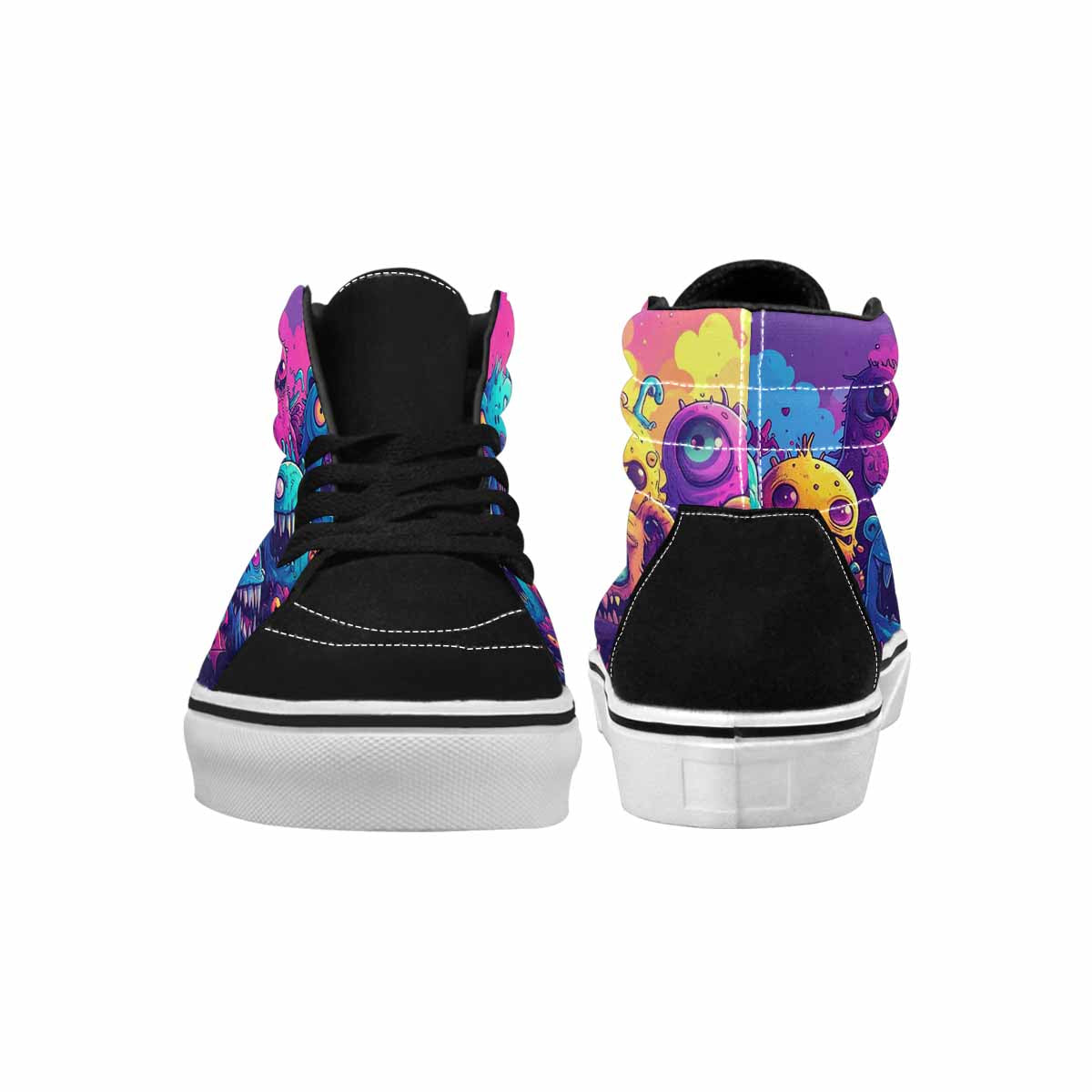 MEN'S Monsters High Top Canvas Original Design Melting Art Custom Kicks