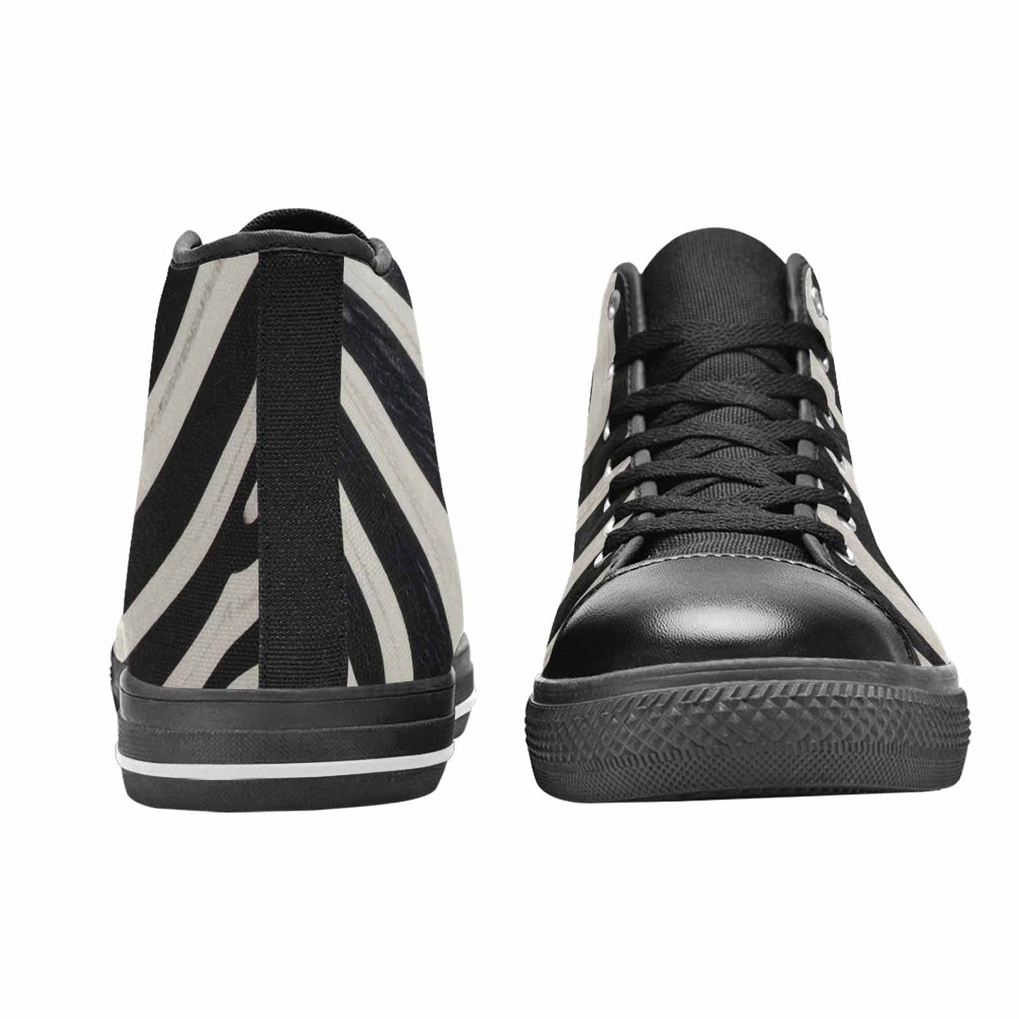 MEN'S Modern Zebra Stripe Solid High Top Canvas Y2K Custom Shoes
