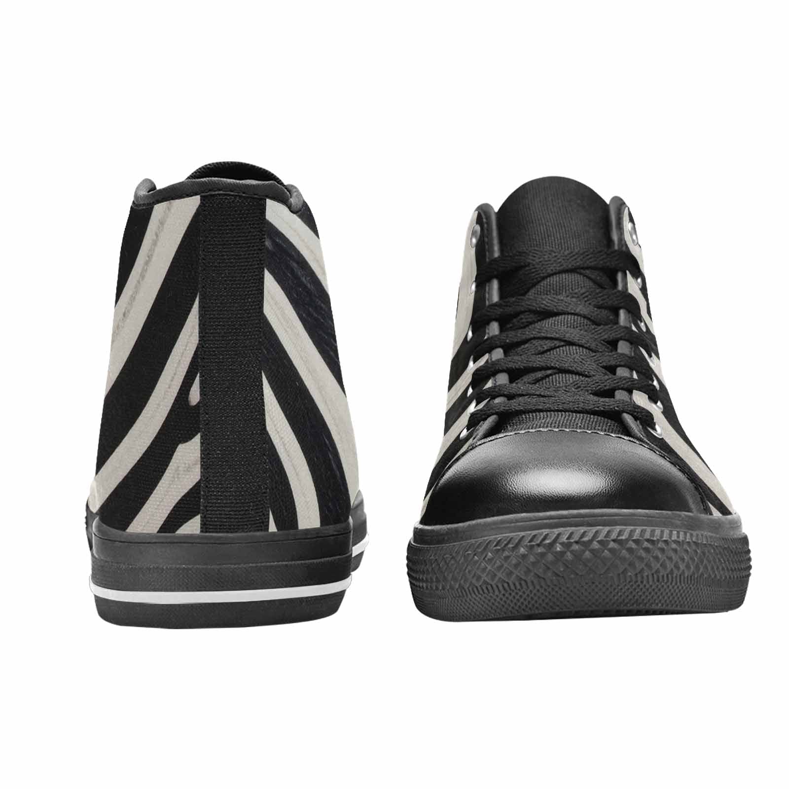 MEN'S Modern Zebra Stripe Solid High Top Canvas Y2K Custom Shoes
