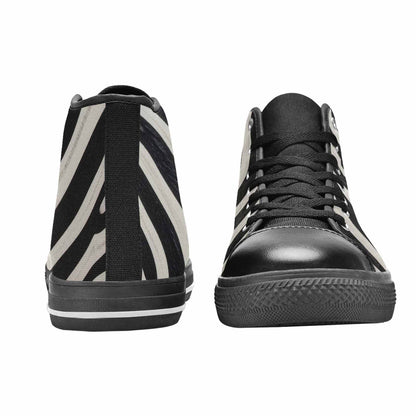 MEN'S Modern Zebra Stripe Solid High Top Canvas Y2K Custom Shoes