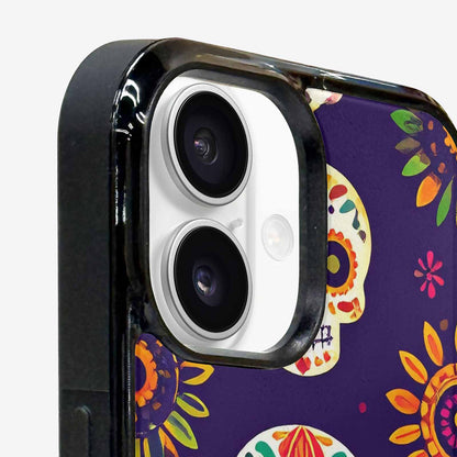 iPhone 16 Case — Sunflowers Hundreds Of Skulls Art Seamless, Custom Designed Case Cover