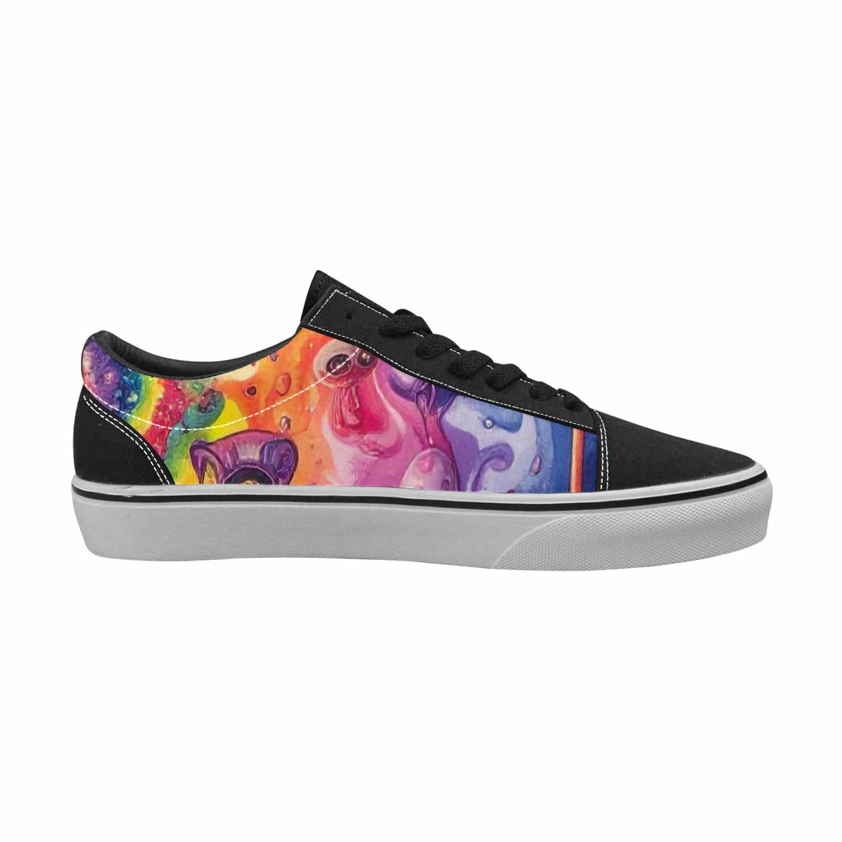 WOMEN'S Aliens  Tie Dye Lace-Up Canvas Neon Fantasy Shoes