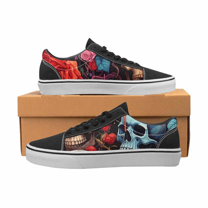 WOMEN'S Skulls Roses Melting Skulls Lace-Up Canvas Grunge Shoes