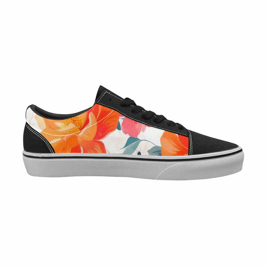 WOMEN'S Marble Floral Canvas Lace-Up Cottagecore Custom Sneakers