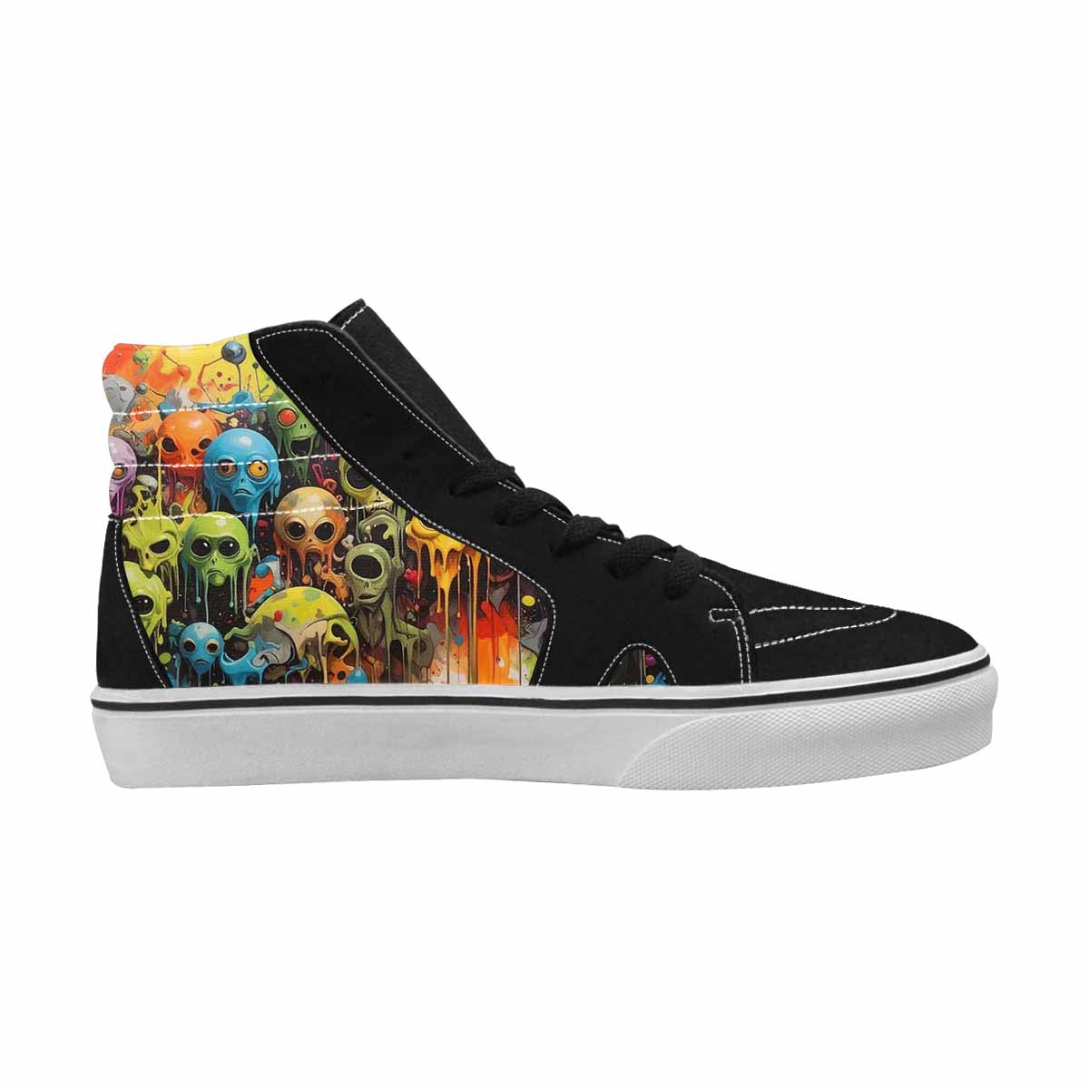 MEN'S Aliens  Camo Melting High Top Canvas Surreal Shoes