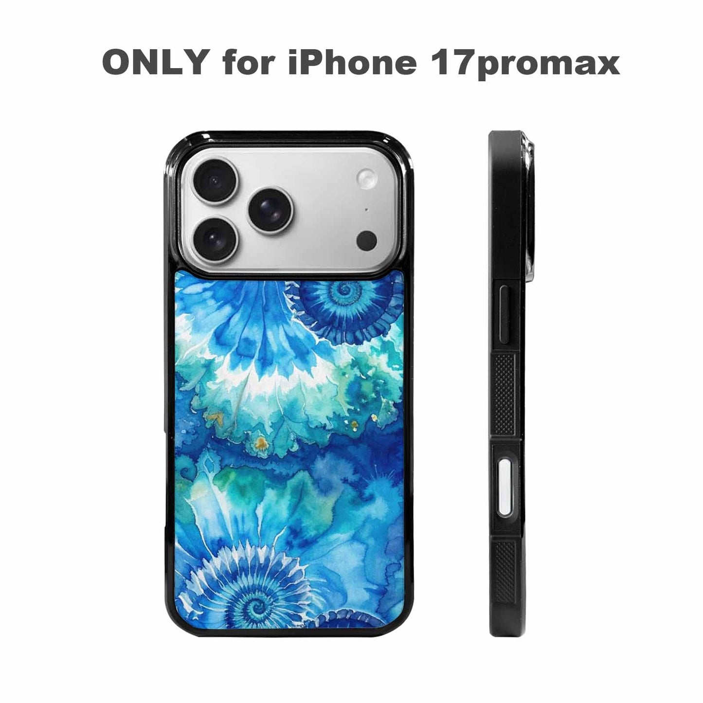 iPhone 17 Pro Max Case — Tie Dye Ocean Blues Tie Dye, Custom Art Phone Cover