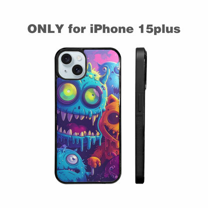 iPhone 15 Plus Case — Overlapping Endlessly No Empty Space Monsters, Original Design Phone Case