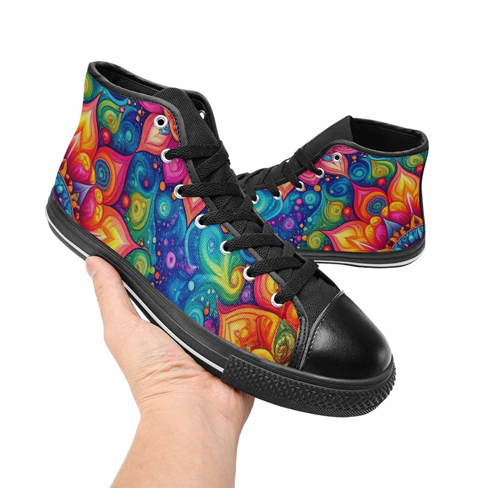 MEN'S Tie Dye Mandala High Top Canvas Y2K Custom Sneakers