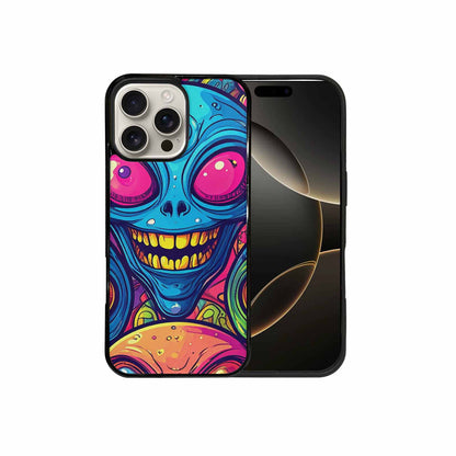 iPhone 16 Pro Max Case — Alien Ufo Cartoon Art Pattern Groovy, Personalized Phone Case