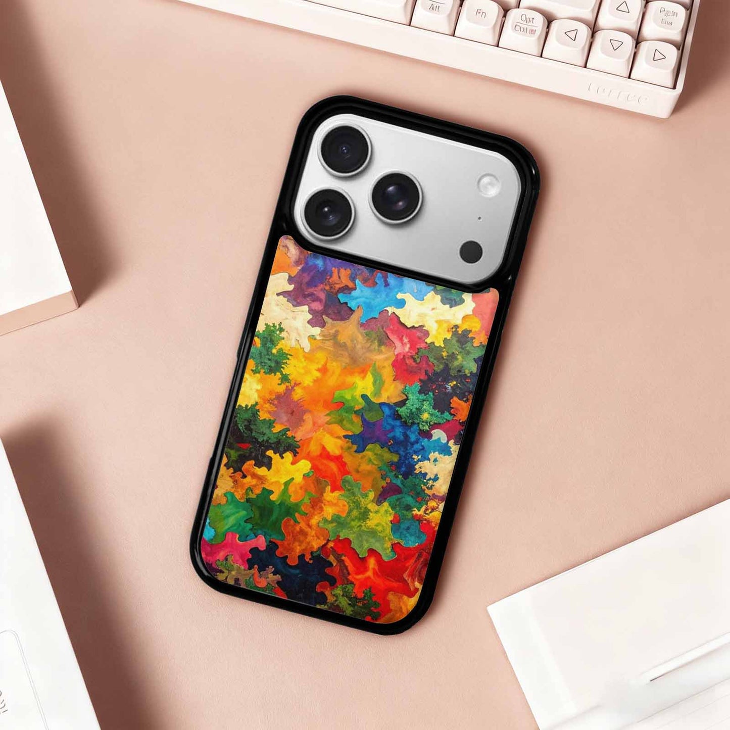 iPhone 17 Pro Case — Camo Patches Full Color Vibrant Camo, Custom Made Phone Cover