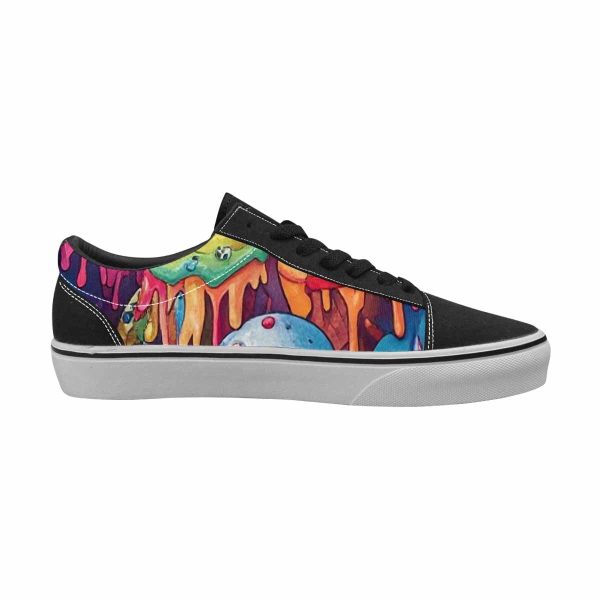 WOMEN'S Melting Ice Cream Monster Lace-Up Canvas Surreal Custom Shoes