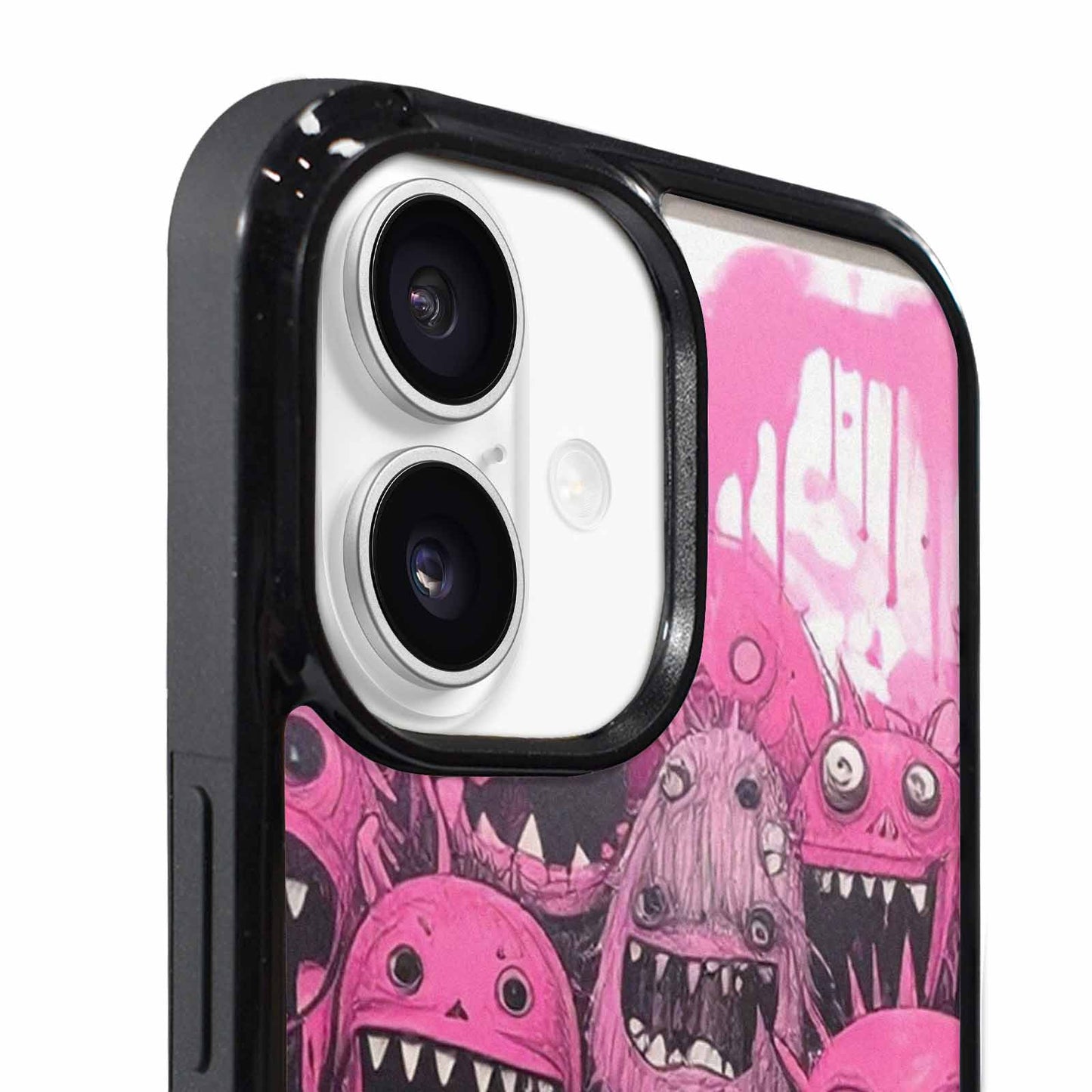 iPhone 17 Case — Black &amp; Pink Ink Cartoon Cute, Custom Made Phone Cover