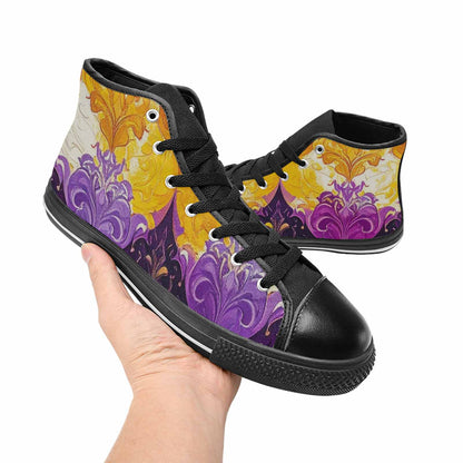 MEN'S Nonbinary Flag Color High Top Canvas Vivid Shoes
