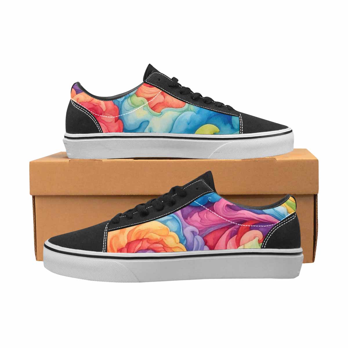 WOMEN'S Tie Dye Swirls Tie Lace-Up Canvas Neon Fantasy Shoes