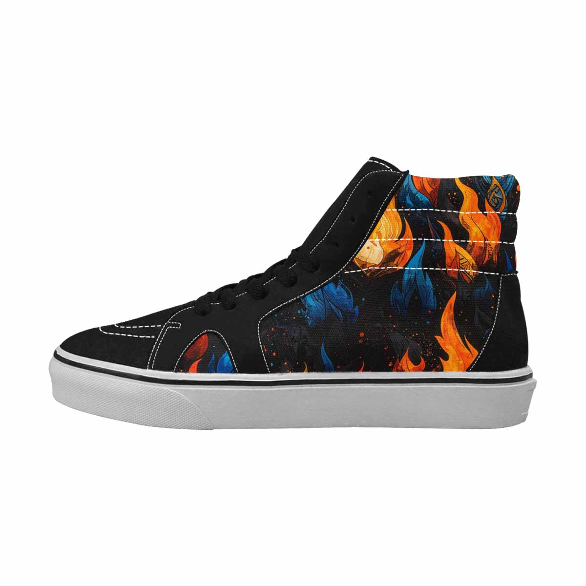 MEN'S Flame Burst High Top Canvas Cottagecore Custom Sneakers