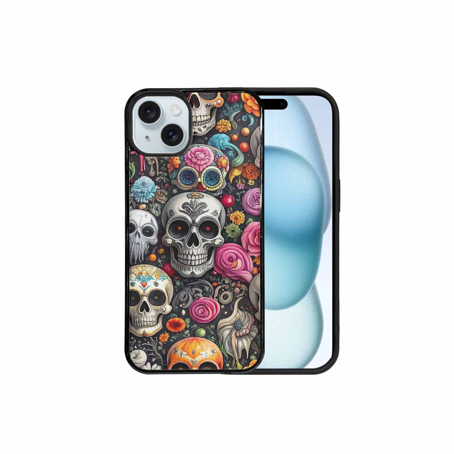 iPhone 15 Plus Case — Greyscale Black And White Dark Black, Custom Print Case Cover
