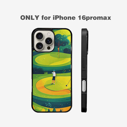 iPhone 16 Pro Max Case — Golf Cartoon Art Pattern, Custom Art Phone Cover