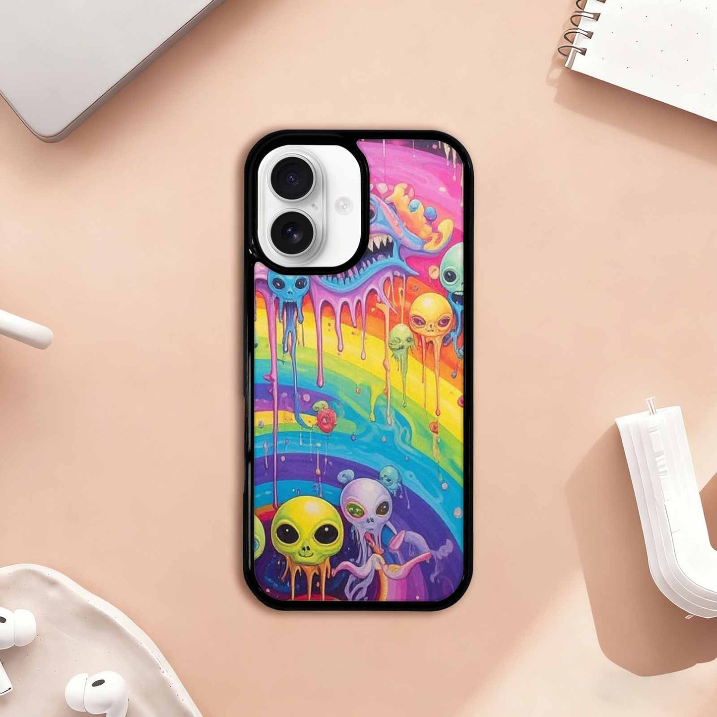 iPhone 17 Case — Aliens Tie Dyemelting Aliens Tie Dye, Custom Print Case Cover