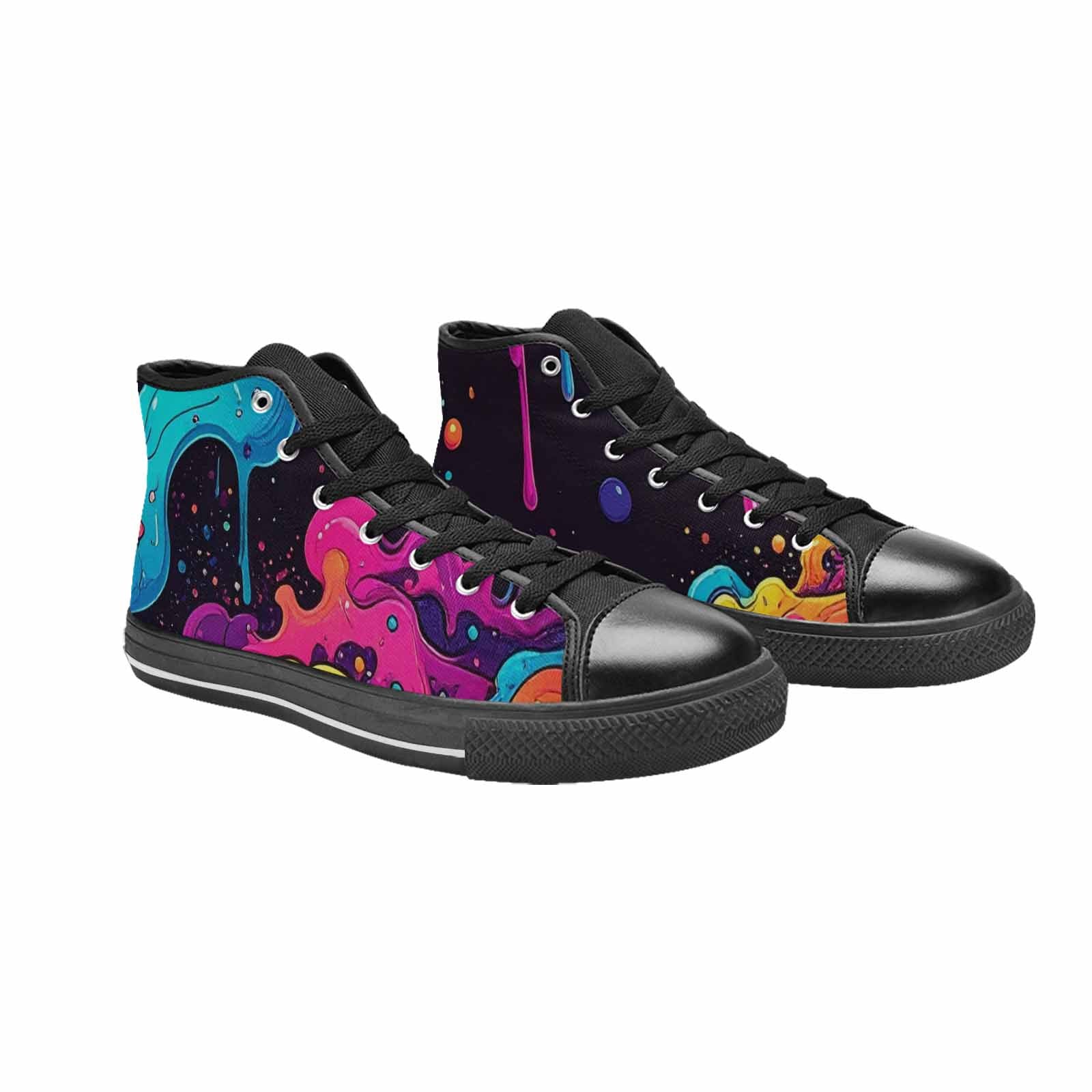 MEN'S Neon Drip Galaxy High Top Canvas Cottagecore Custom Sneakers
