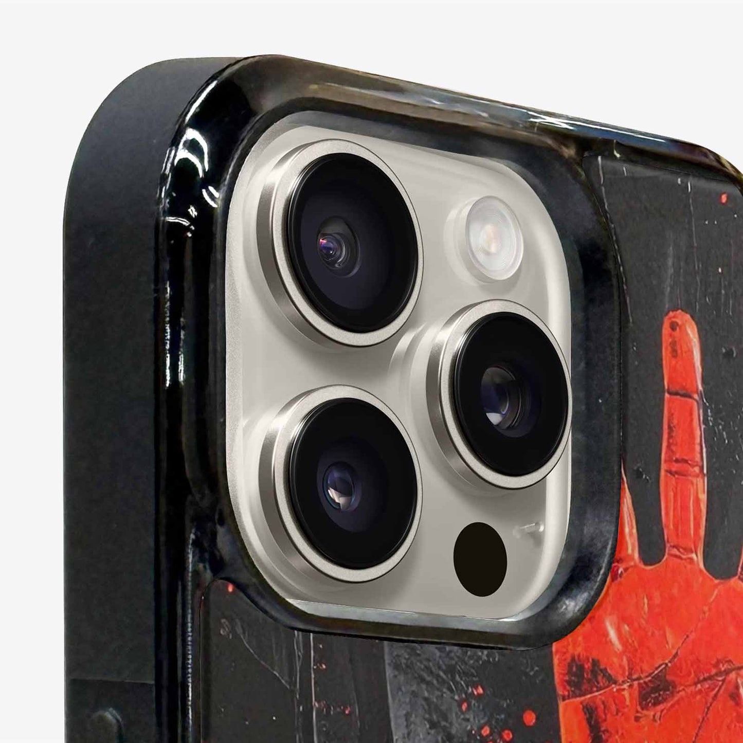 iPhone 16 Pro Case — Splatter Paint Art Hand Prints Black, Custom Phone Case