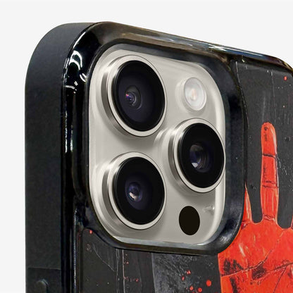 iPhone 16 Pro Case — Splatter Paint Art Hand Prints Black, Custom Phone Case