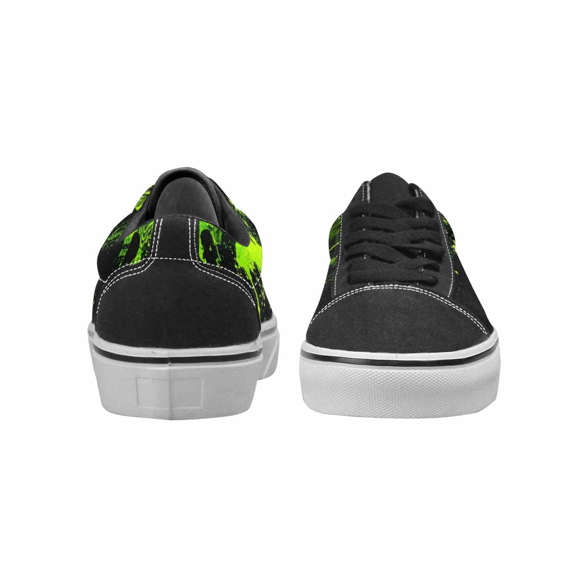 WOMEN'S Skeletons × Neon Green Lace-Up Canvas Dreamcore Shoes