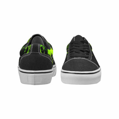 WOMEN'S Skeletons × Neon Green Lace-Up Canvas Dreamcore Shoes