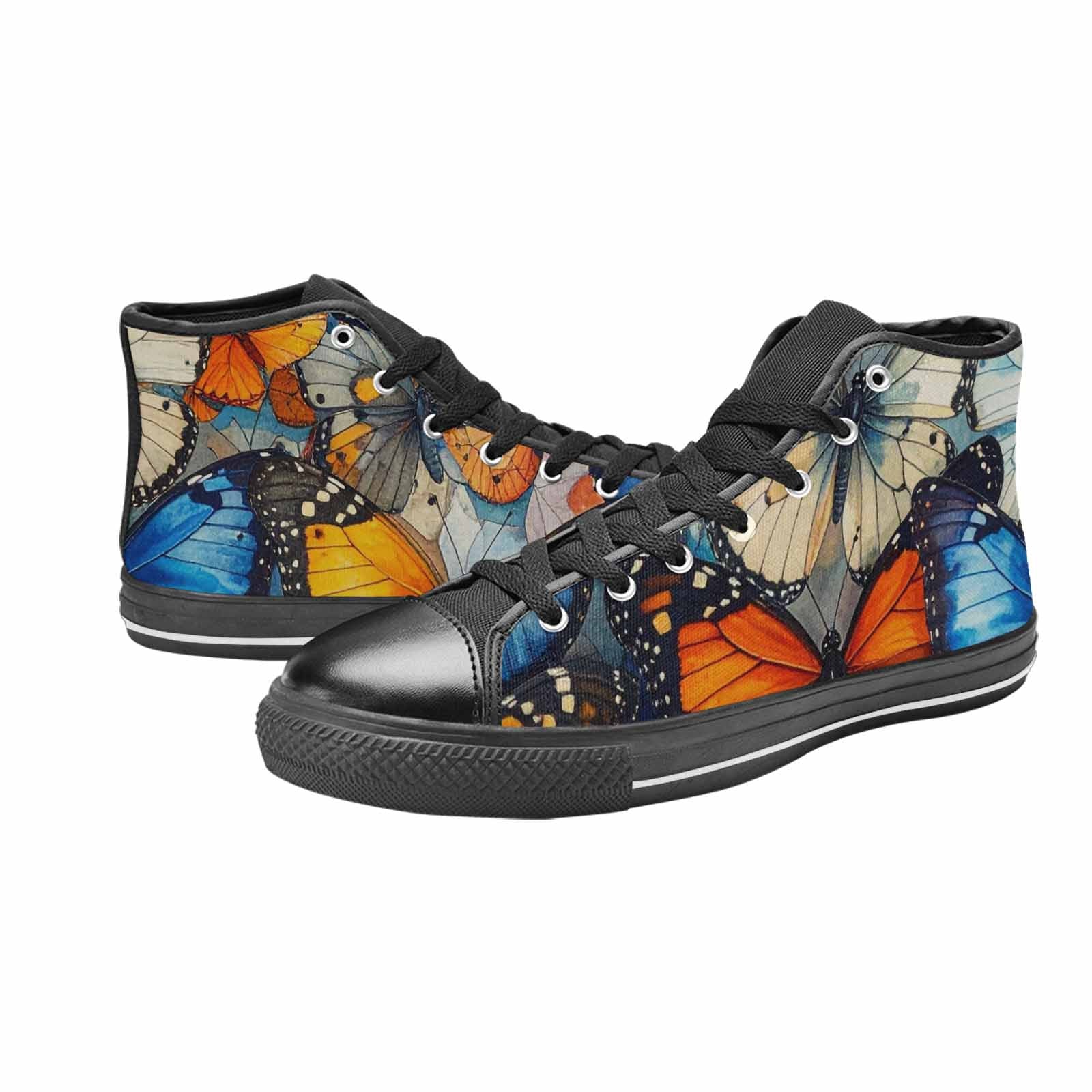 MEN'S Butterfly Wing High Top Canvas Cottagecore Custom Sneakers