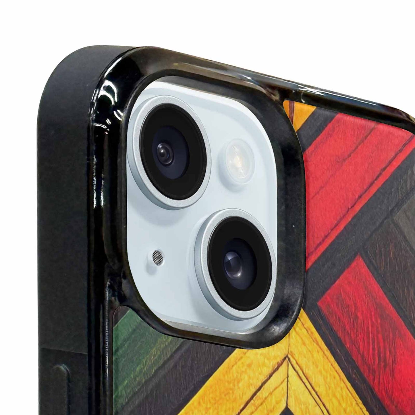 iPhone 15 Case — African Kente Cloth Inspired Pattern Geometric, Custom Phone Case