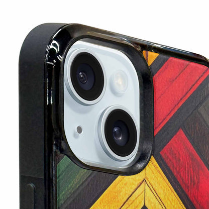 iPhone 15 Case — African Kente Cloth Inspired Pattern Geometric, Custom Phone Case