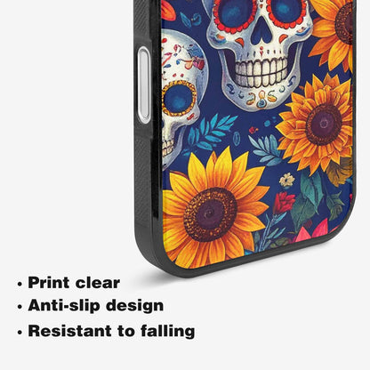 iPhone 16 Case — Sunflower Skulls Print Custom, Custom Made Phone Cover