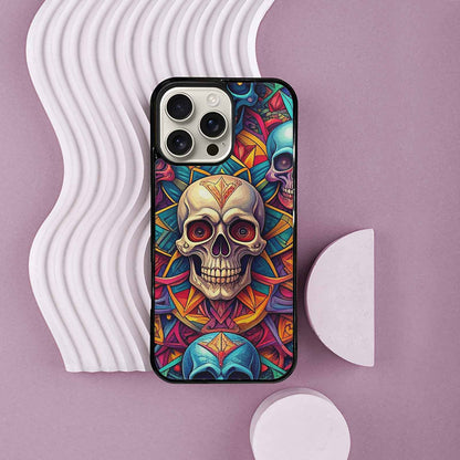 iPhone 16 Pro Max Case — Sacred Geometry Lots Of Skulls Seamless, Custom Printed Phone Case