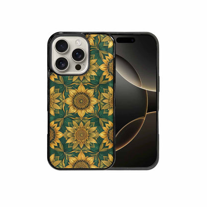 iPhone 16 Pro Case — Sunflower Mandala Kaleidoscope Custom, Custom Print Case Cover