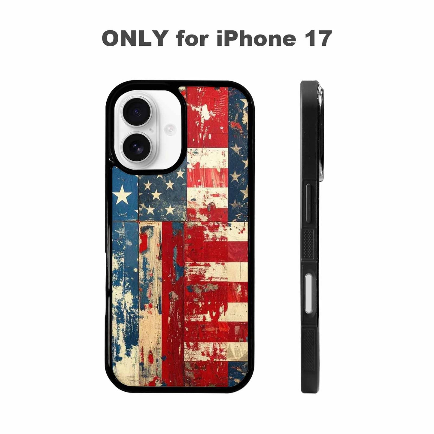 iPhone 17 Case — Small American Flag Stars Galaxy Space, Custom Printed Phone Case