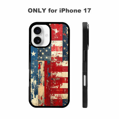 iPhone 17 Case — Small American Flag Stars Galaxy Space, Custom Printed Phone Case