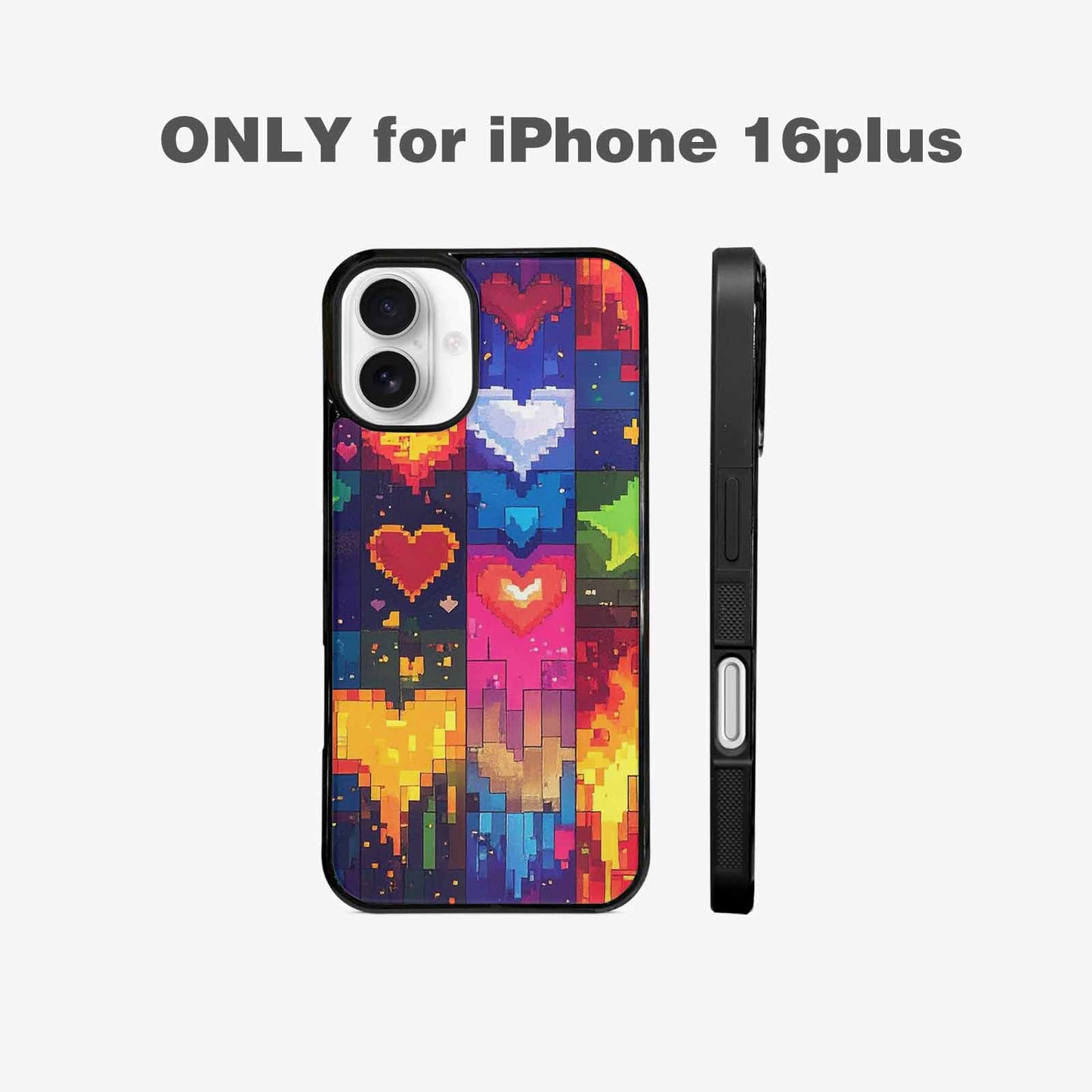 iPhone 16 Plus Case — Pixel Art 8 Bit Burst Pattern, Personalized Phone Case